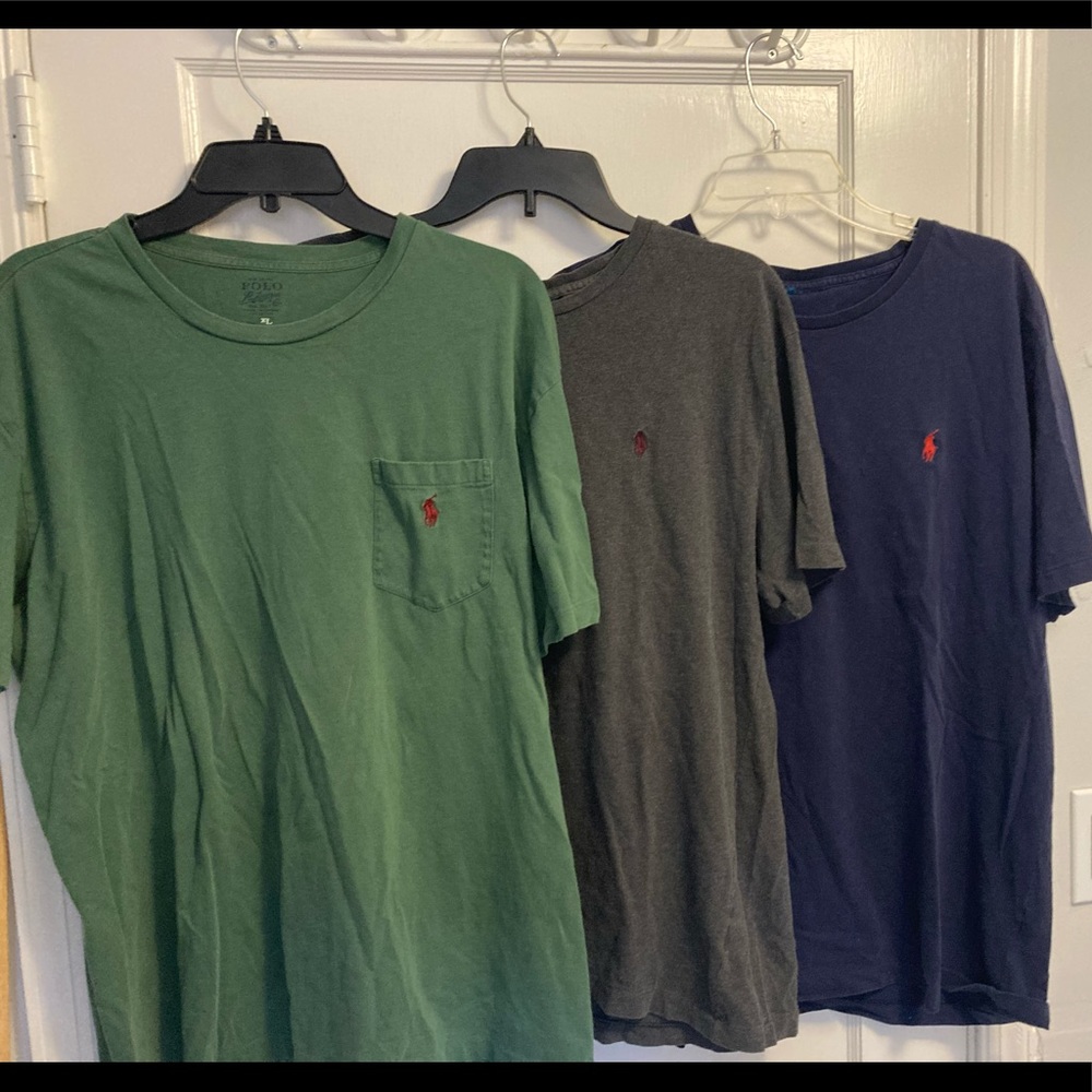 Bundle of 3 Polo Ralph Lauren T-Shirts - All XL size. navy blue, charcoal, green